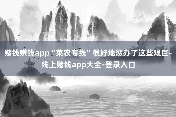 赌钱赚钱app“菜农专线”很好地惩办了这些艰巨-线上赌钱app大全-登录入口